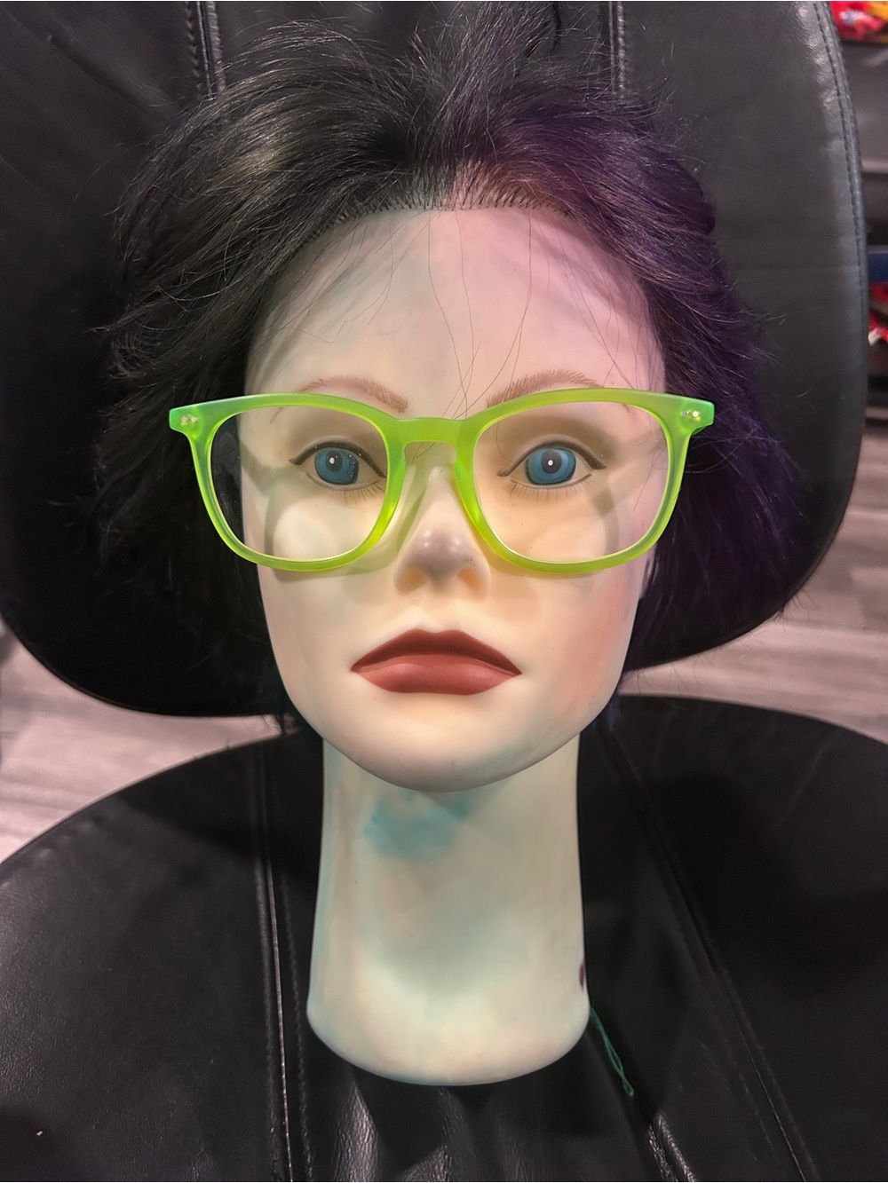 Neon Lime Green Clear Frame Glasses. FRAME ONLY